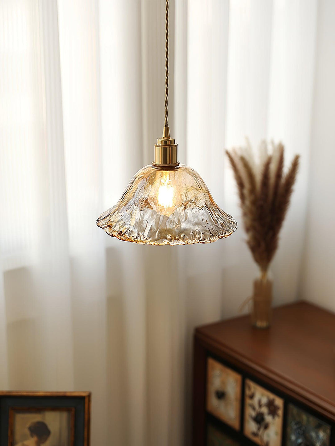 Vintage Brown Glass Pendant Light - Vakkerlight