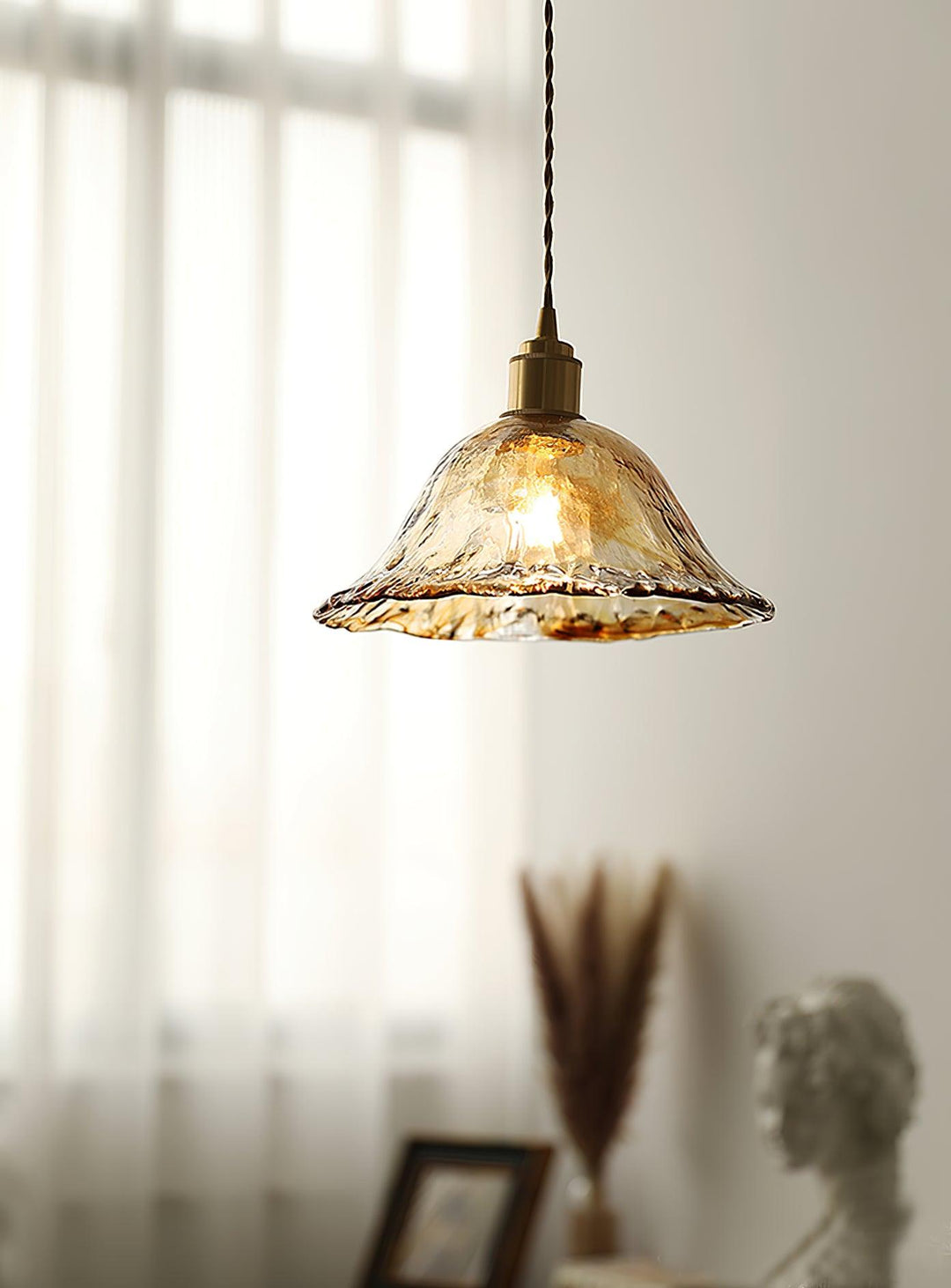 Vintage Brown Glass Pendant Light - Vakkerlight