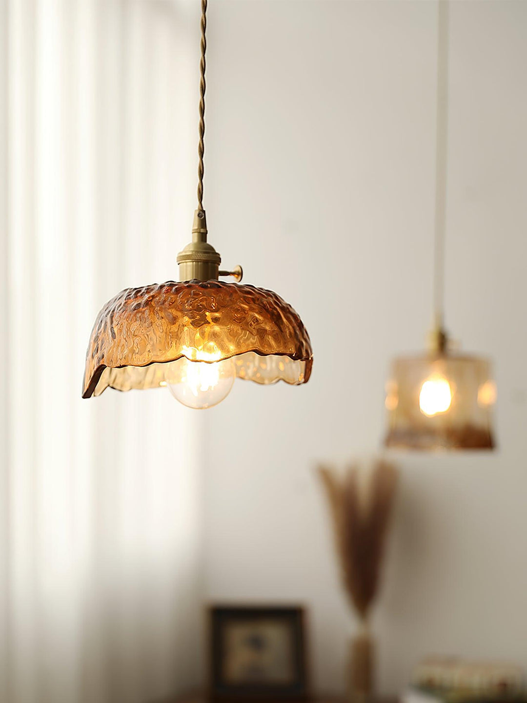 Vintage Brown Glass Pendant Light - Vakkerlight