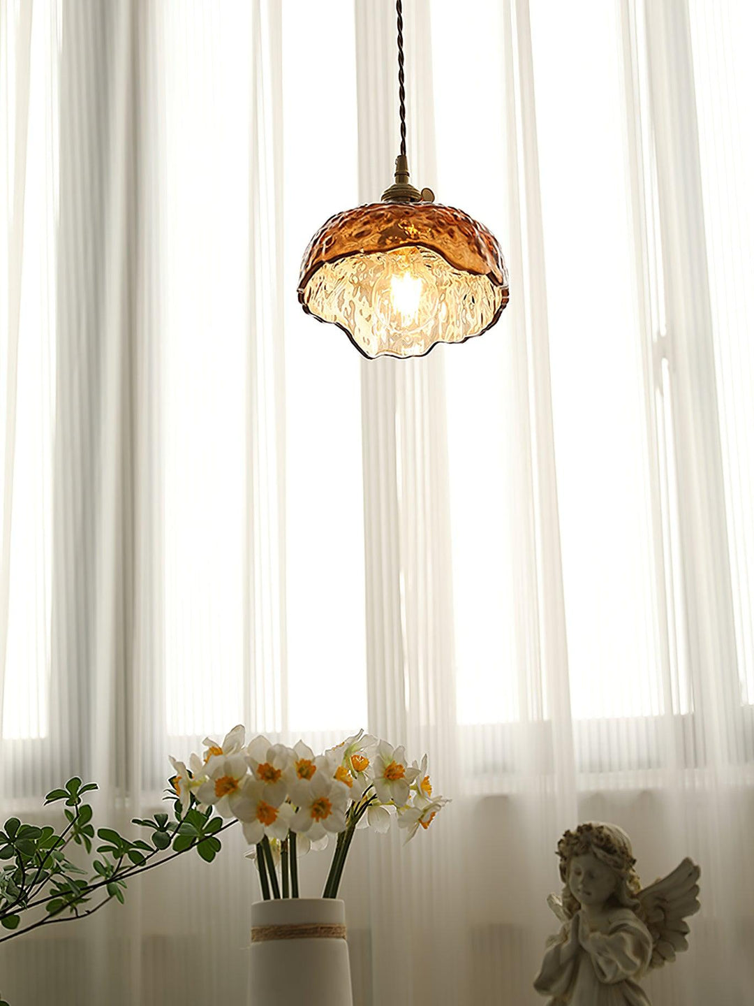 Vintage Brown Glass Pendant Light - Vakkerlight