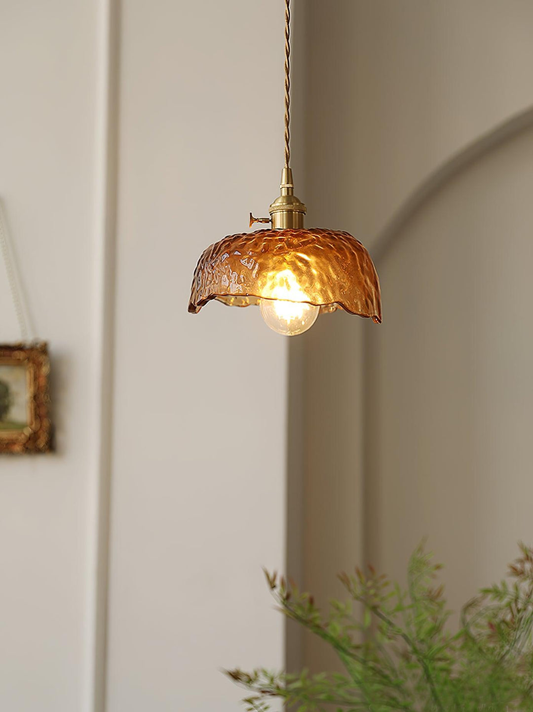 Vintage Brown Glass Pendant Light - Vakkerlight