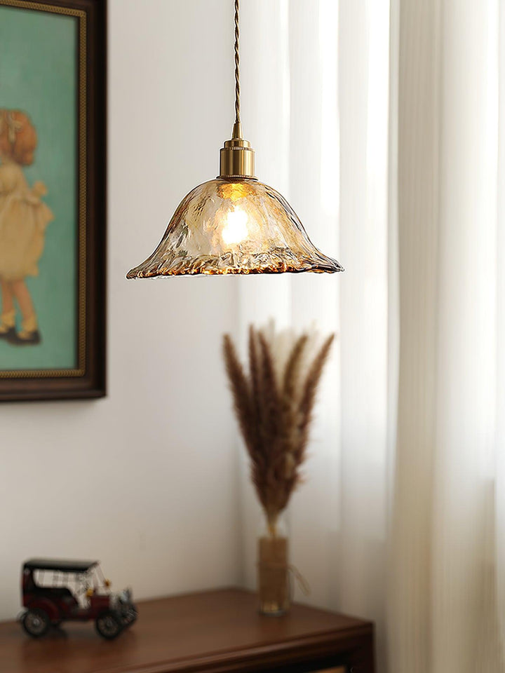 Vintage Brown Glass Pendant Light - Vakkerlight