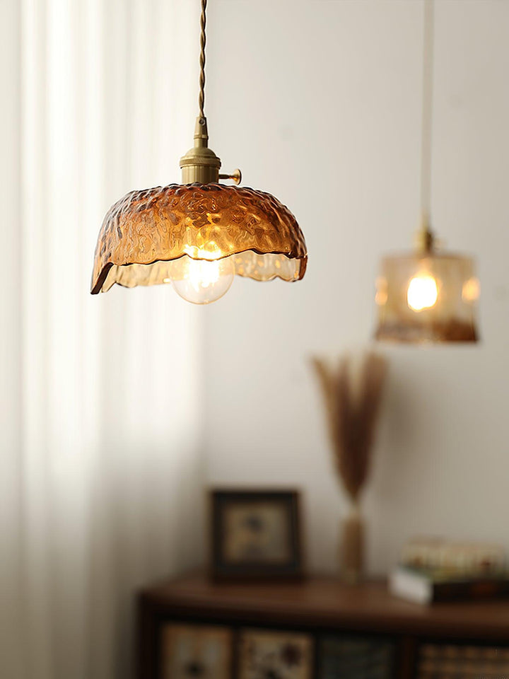 Vintage Brown Glass Pendant Light - Vakkerlight