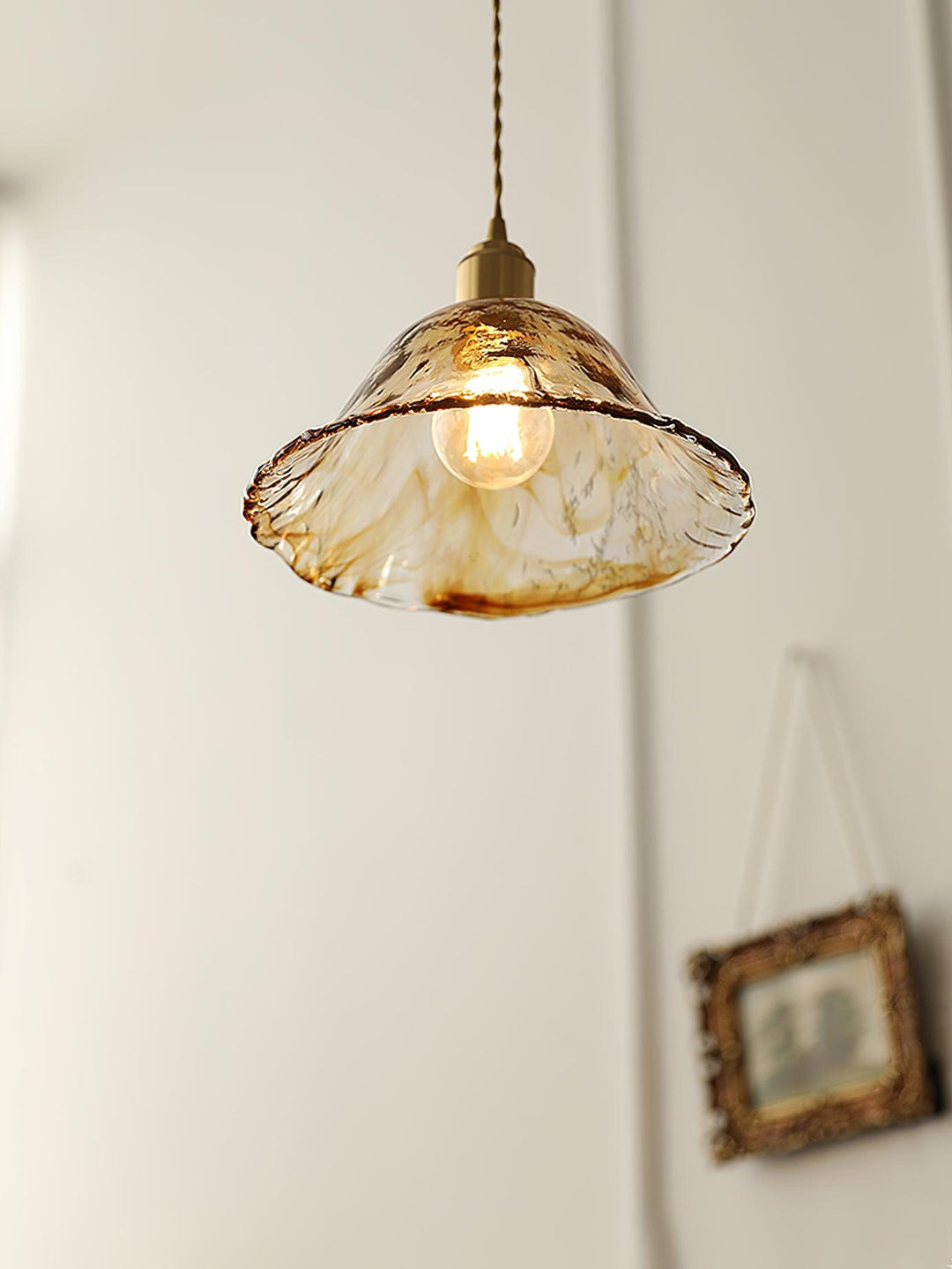 Vintage Brown Glass Pendant Light - Vakkerlight