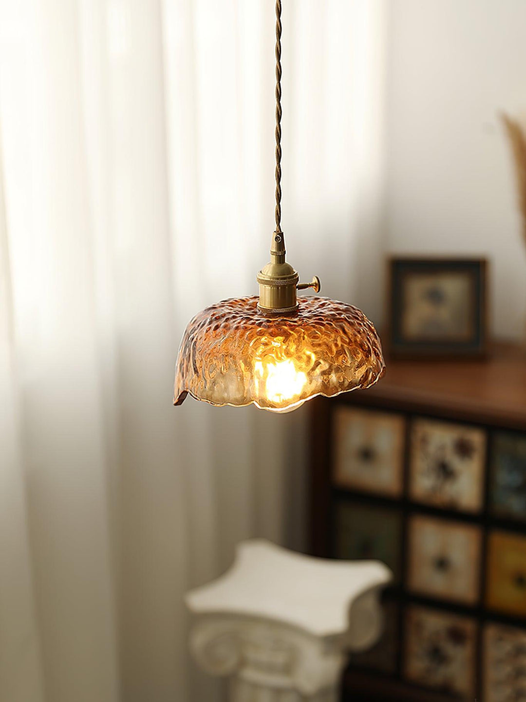 Vintage Brown Glass Pendant Light - Vakkerlight