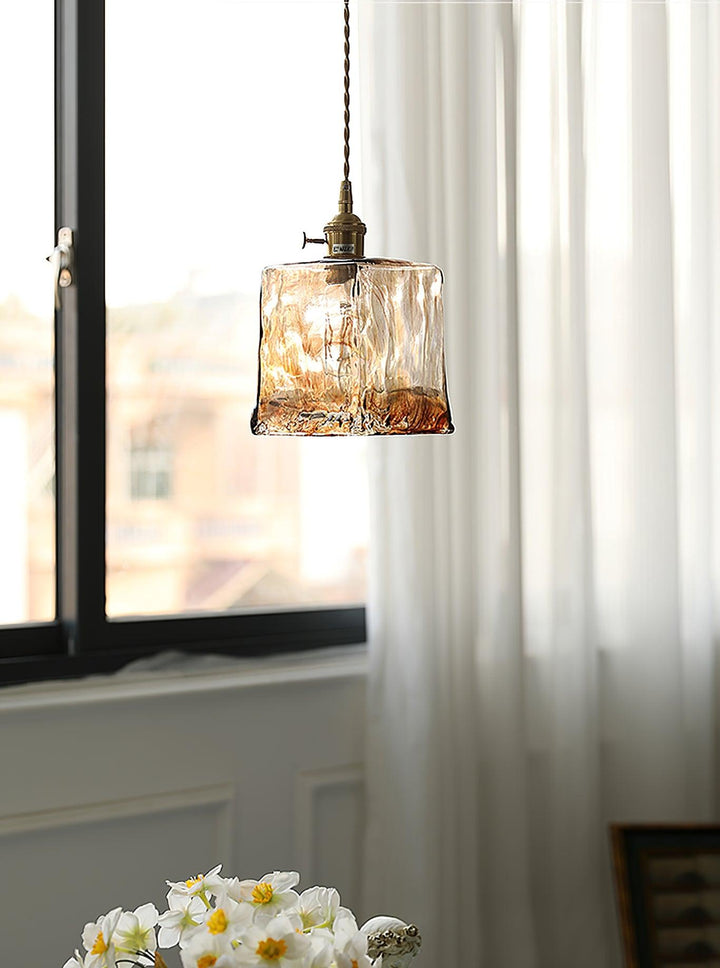 Vintage Brown Glass Pendant Light - Vakkerlight