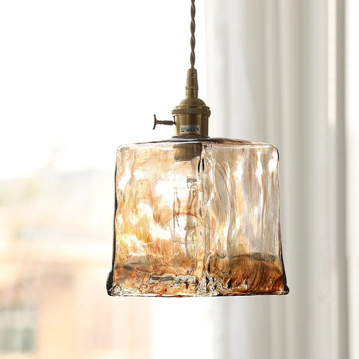 Vintage Brown Glass Pendant Light - Vakkerlight