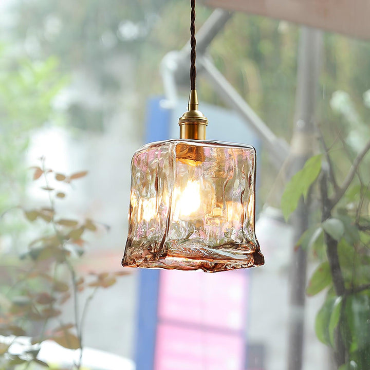 Vintage Brown Glass Pendant Light - Vakkerlight