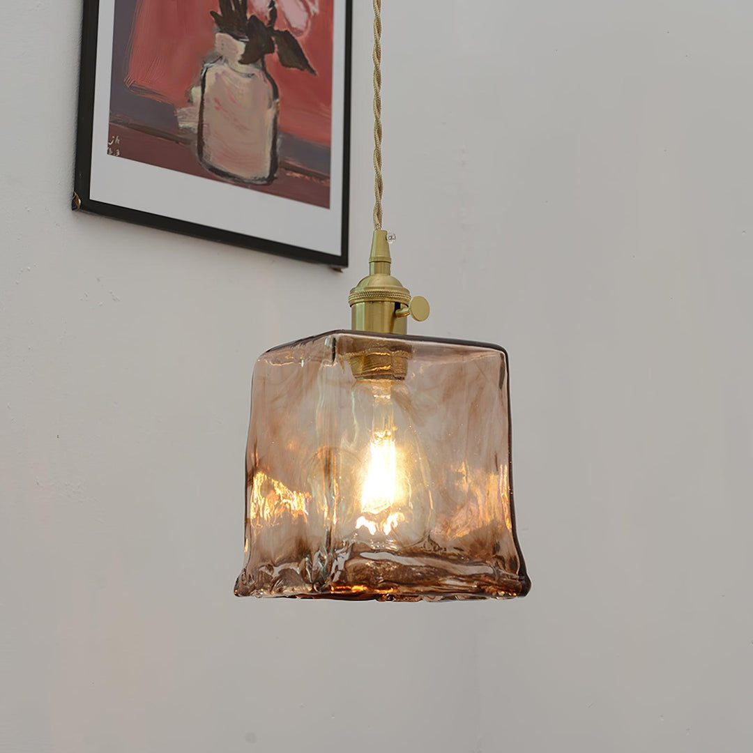 Vintage Brown Glass Pendant Light - Vakkerlight