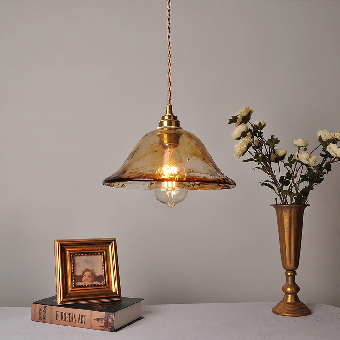 Vintage Brown Glass Pendant Light - Vakkerlight