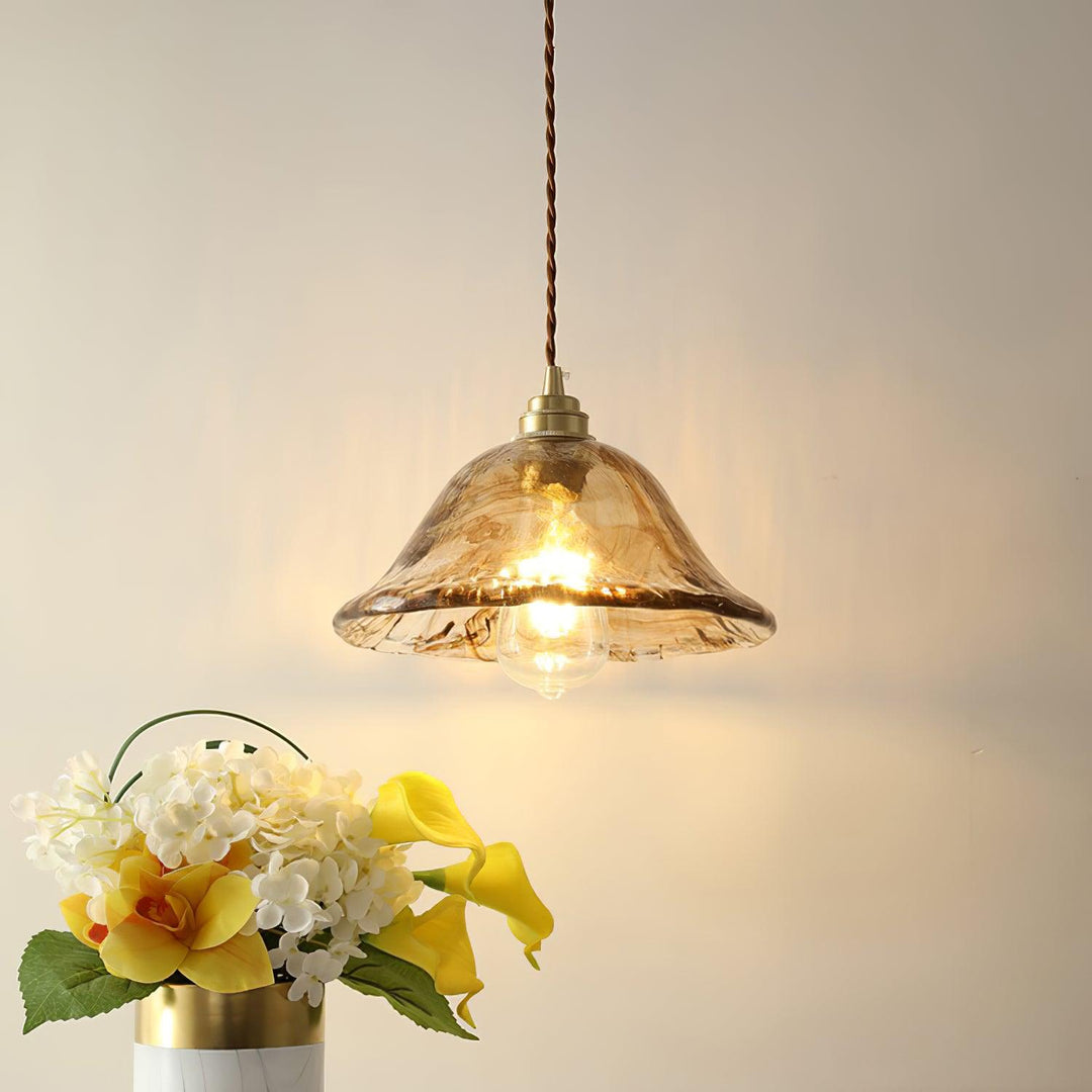 Vintage Brown Glass Pendant Light - Vakkerlight