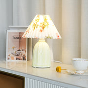 Lámpara de mesa vintage plisada