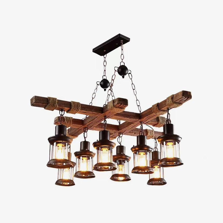 Vintage Wood Glass Chandeliers - Vakkerlight