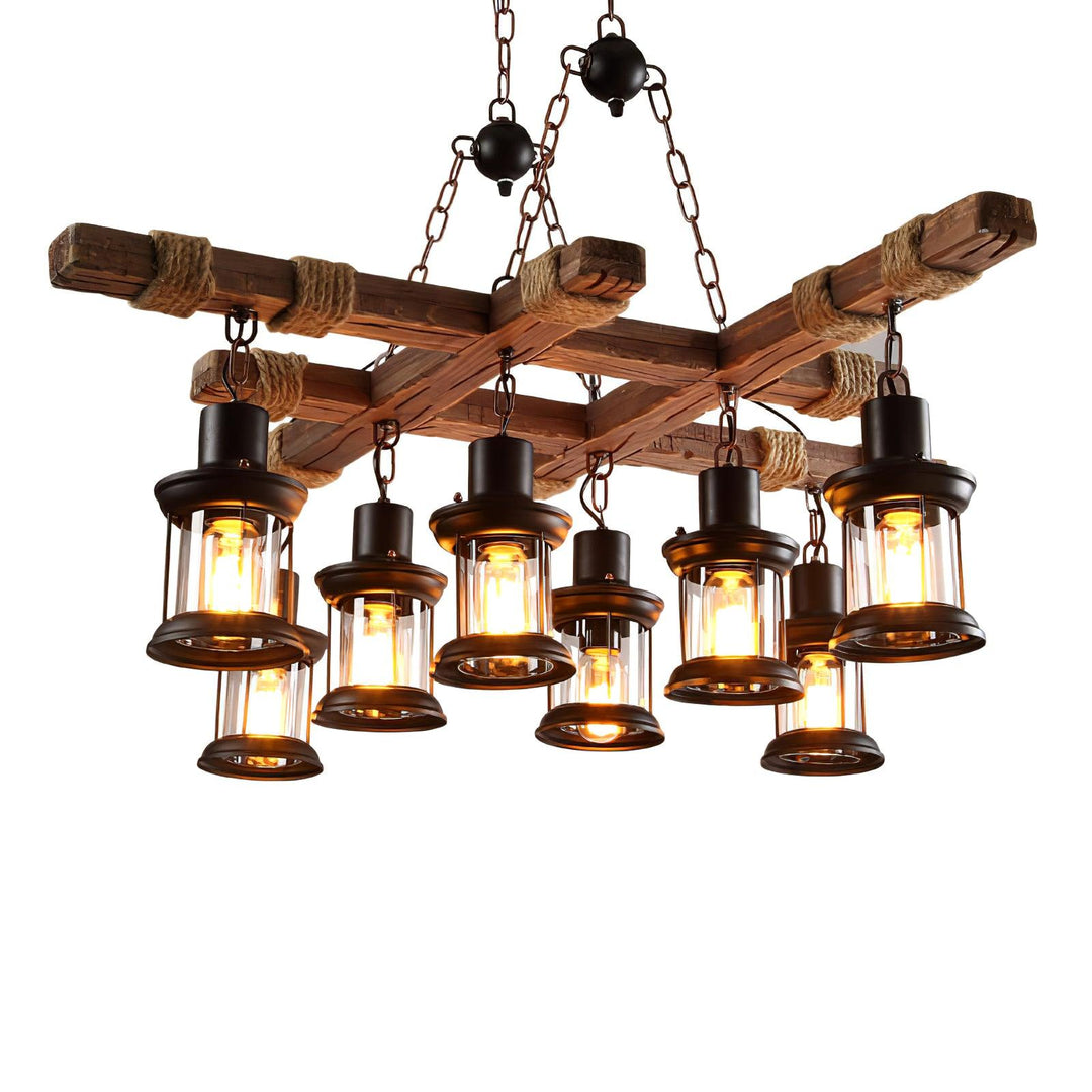 Vintage Wood Glass Chandeliers - Vakkerlight