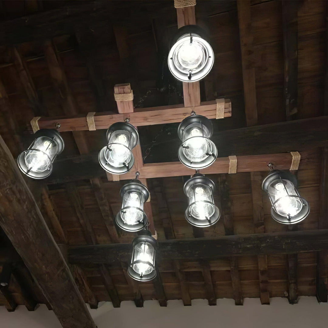 Vintage Wood Glass Chandeliers - Vakkerlight