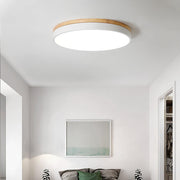White Round Wooden Ceiling Lamp - Vakkerlight