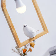 Hanglamp van hout met vogelhars