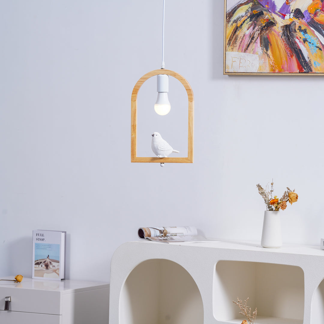 Wood Bird Resin Pendant Light - Vakkerlight