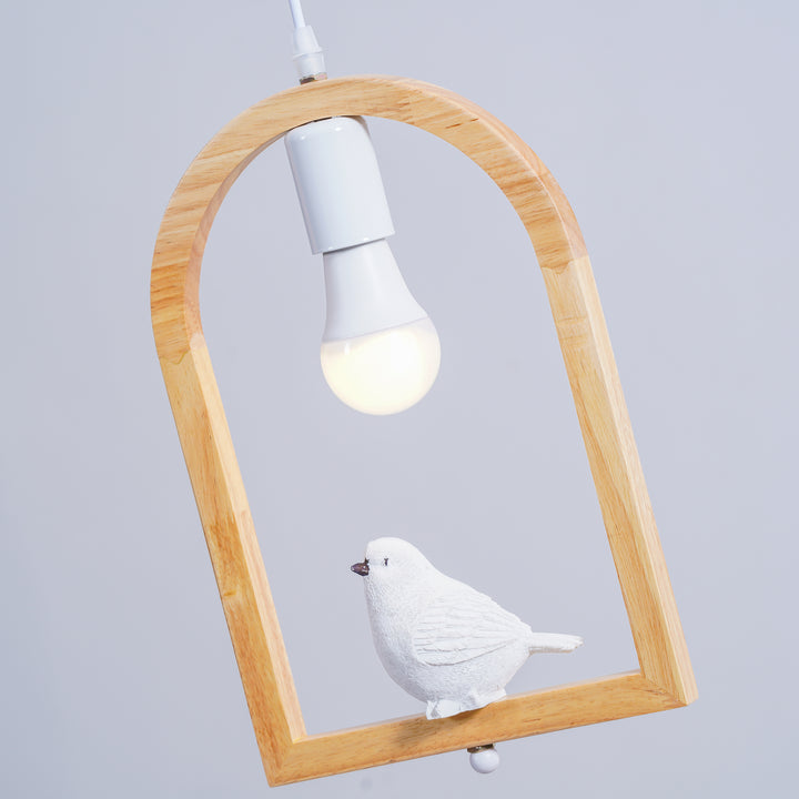 Wood Bird Resin Pendant Light - Vakkerlight