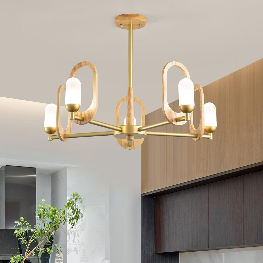 Wood Art Halo Chandelier - Vakkerlight