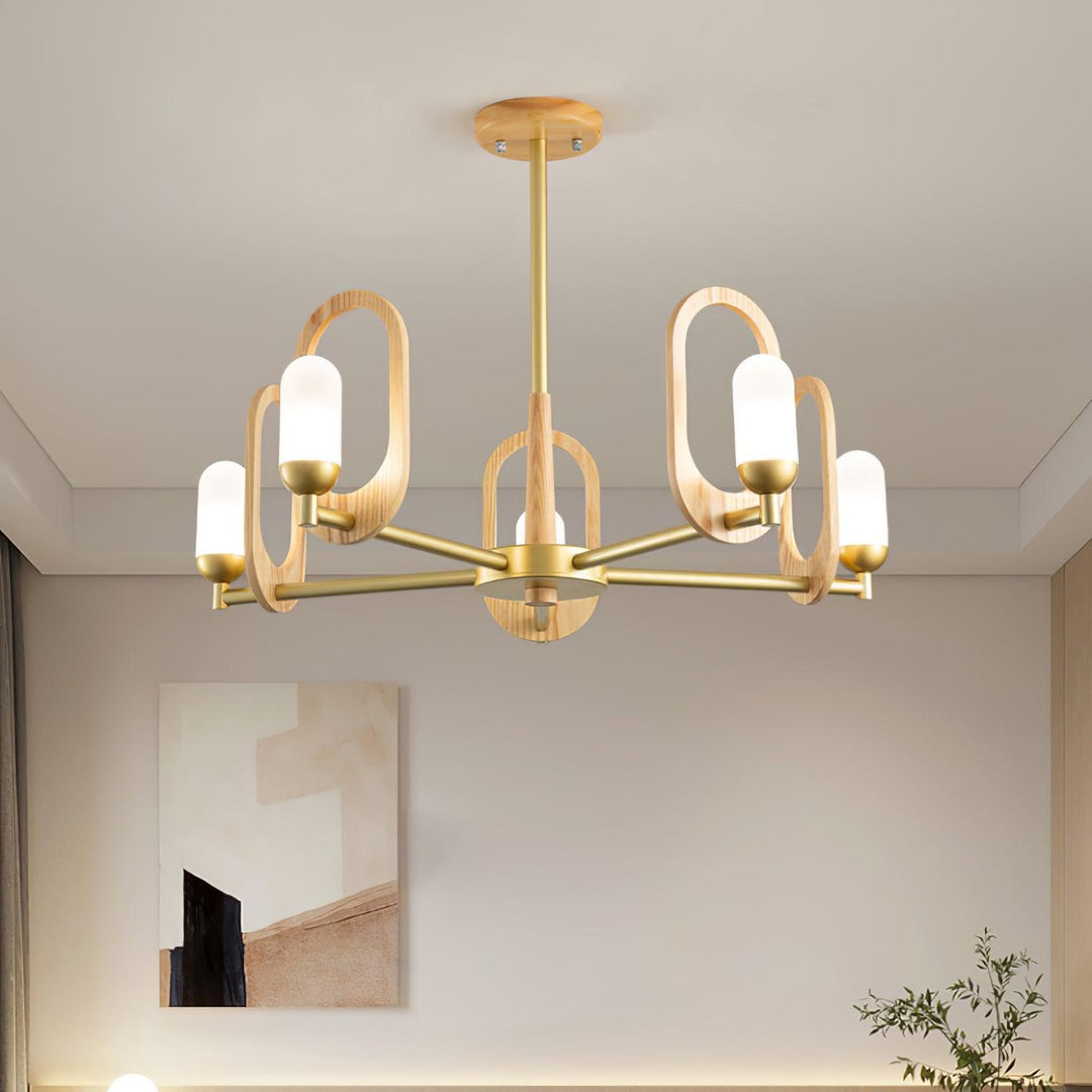 Wood Art Halo Chandelier - Vakkerlight