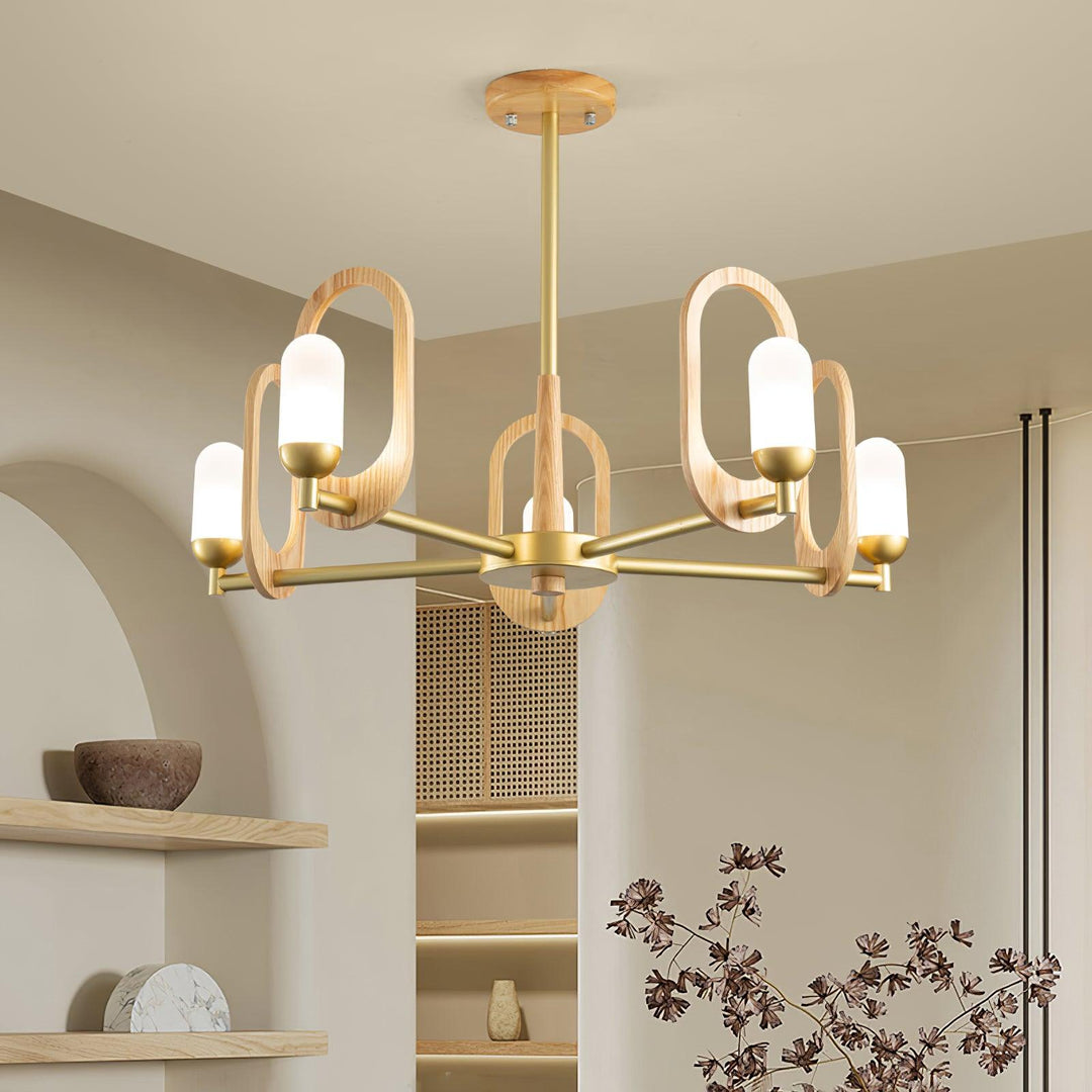 Wood Art Halo Chandelier - Vakkerlight