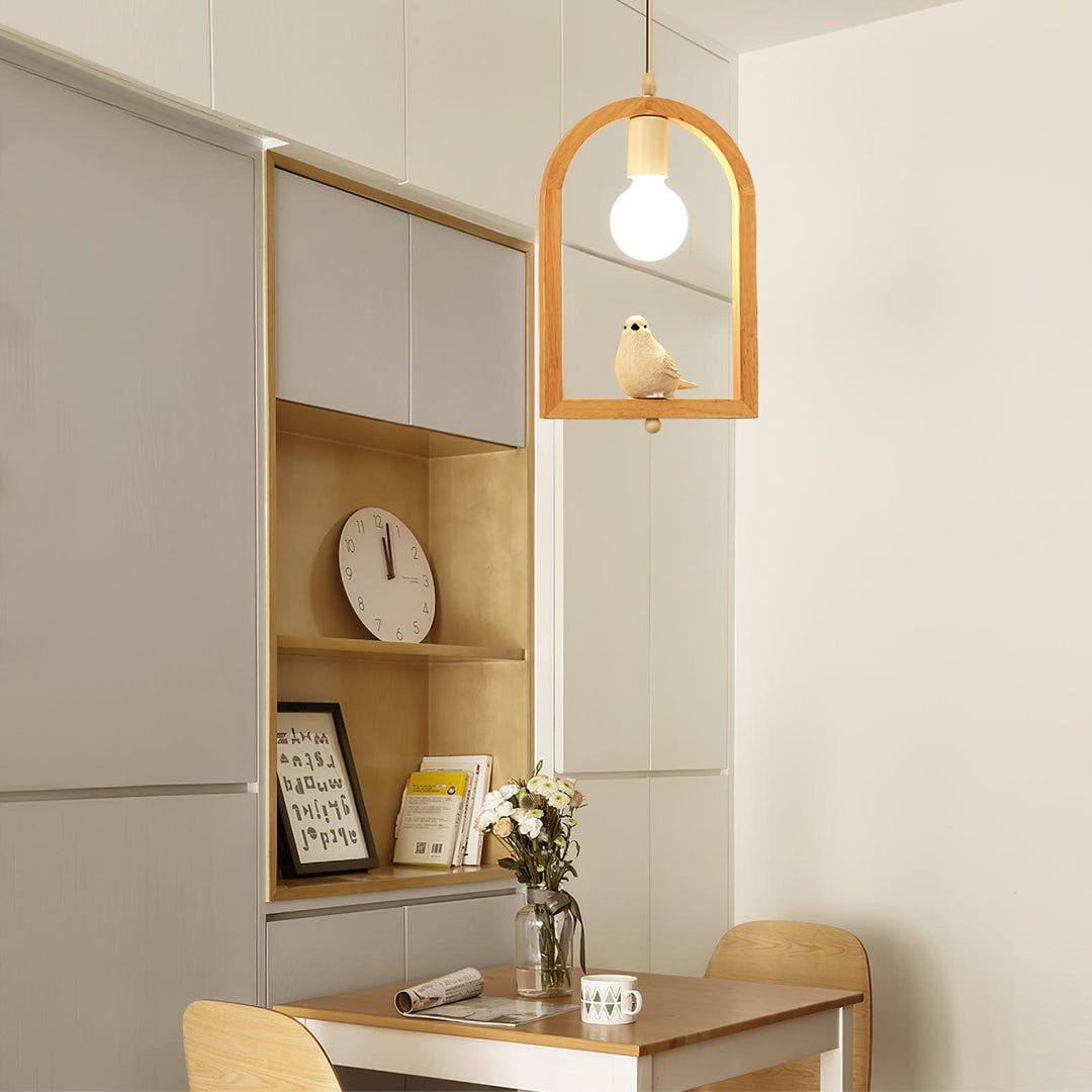 Wood Bird Resin Pendant Light - Vakkerlight