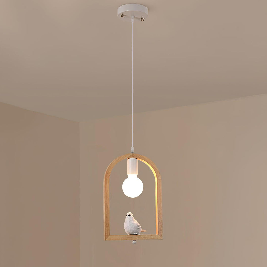 Wood Bird Resin Pendant Light - Vakkerlight