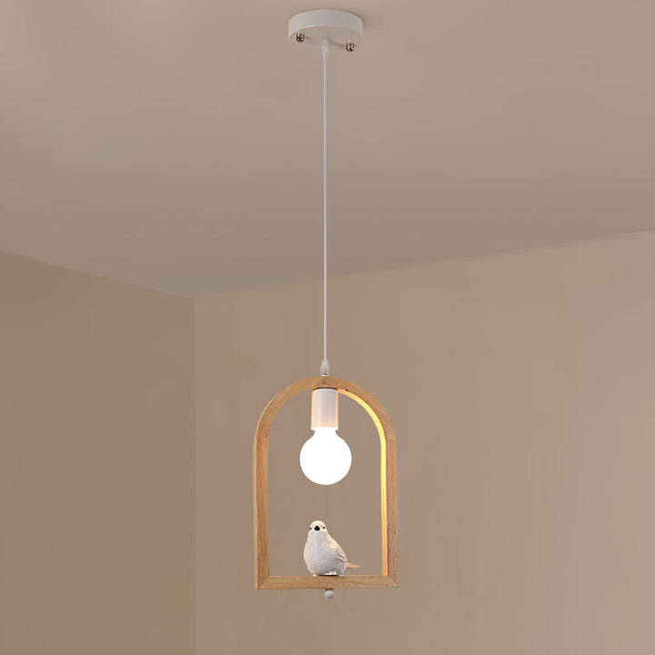 Wood Bird Resin Pendant Light - Vakkerlight