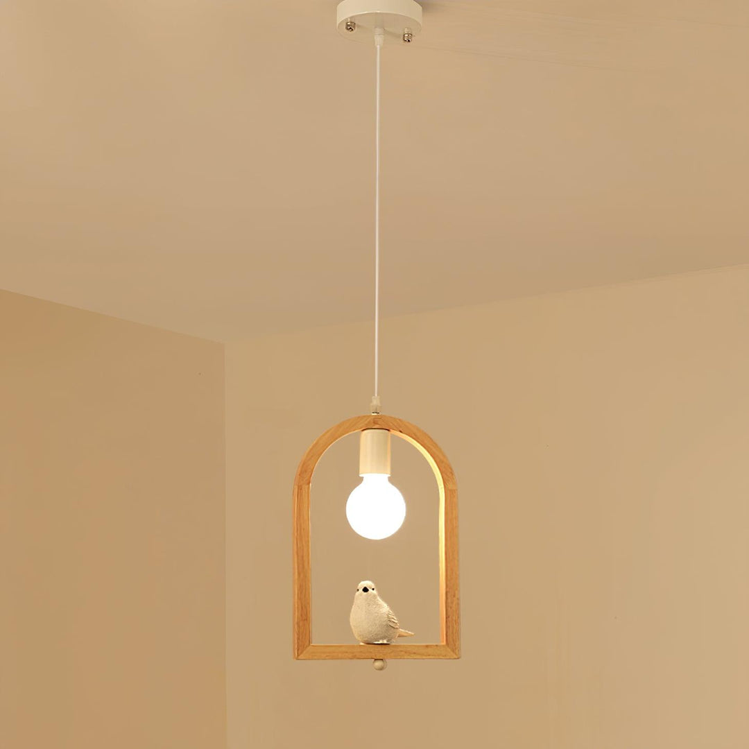 Wood Bird Resin Pendant Light - Vakkerlight