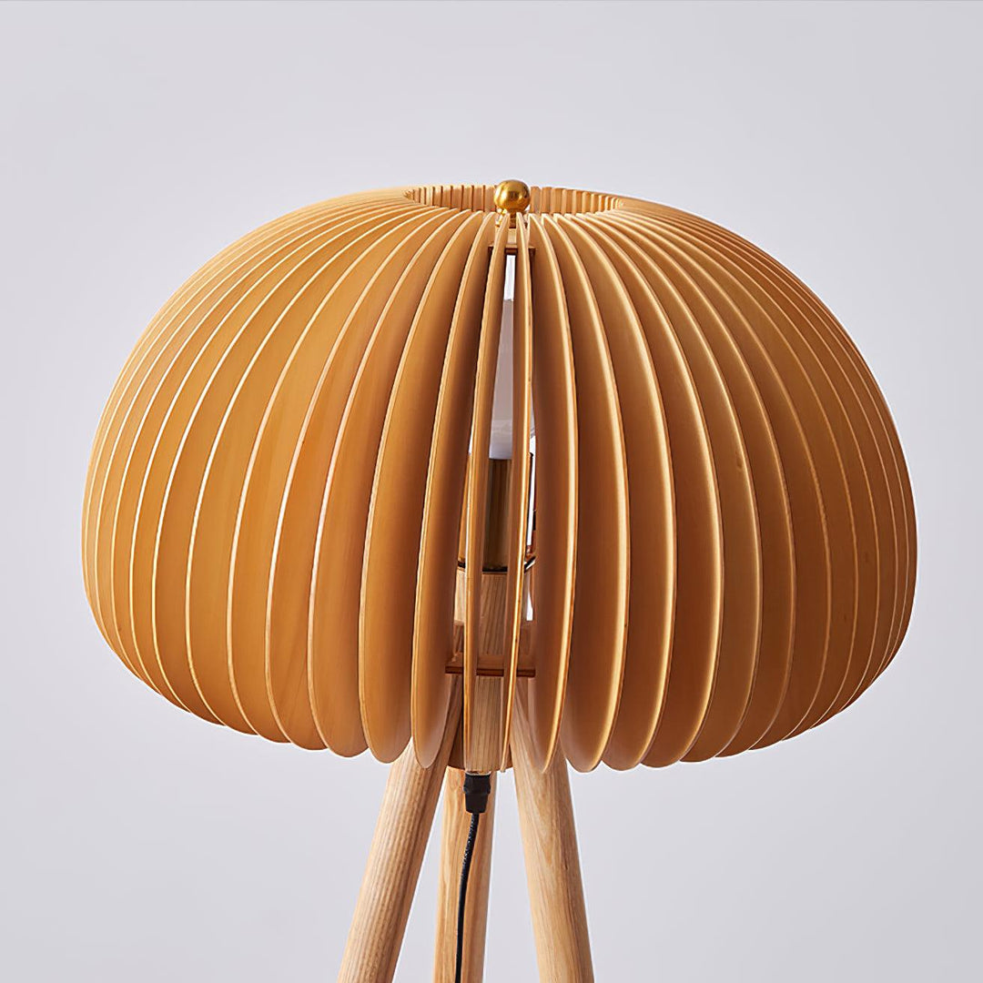 Wooden Pumpkin Floor Lamp - Vakkerlight