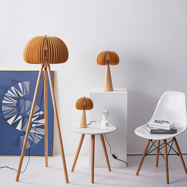 Wooden Pumpkin Floor Lamp - Vakkerlight