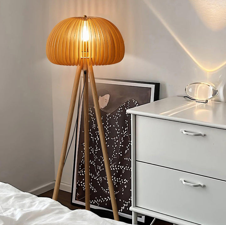 Wooden Pumpkin Floor Lamp - Vakkerlight