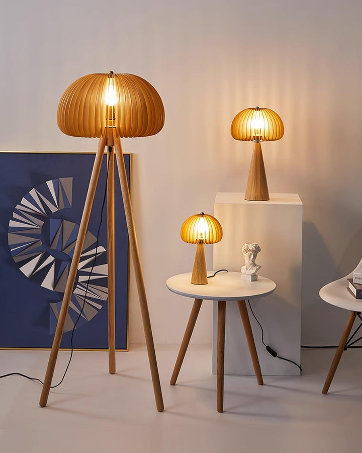 Wooden Pumpkin Floor Lamp - Vakkerlight