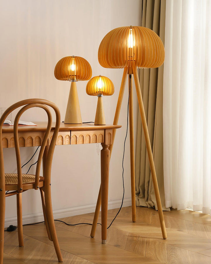 Wooden Pumpkin Floor Lamp - Vakkerlight