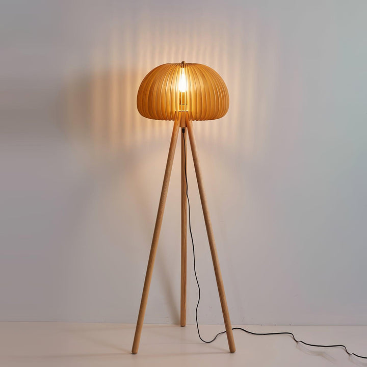 Wooden Pumpkin Floor Lamp - Vakkerlight