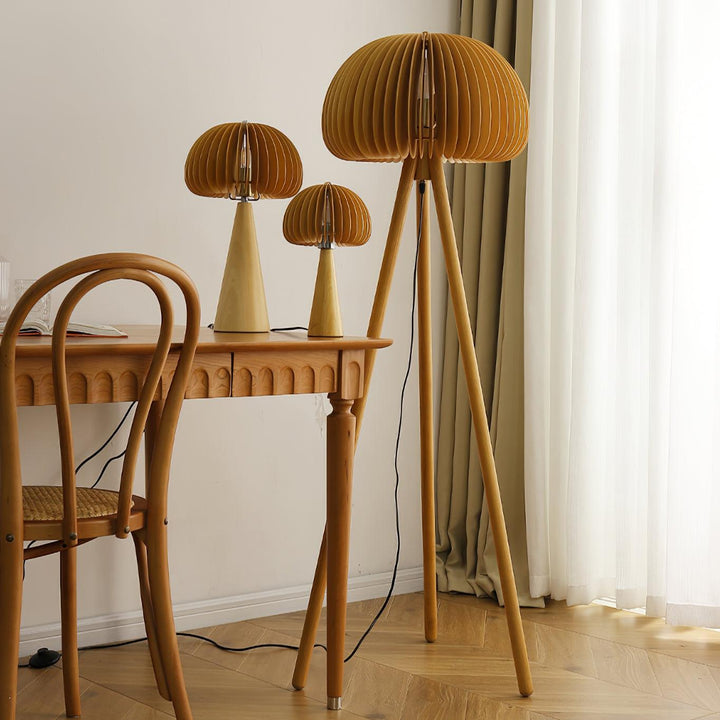 Wooden Pumpkin Floor Lamp - Vakkerlight