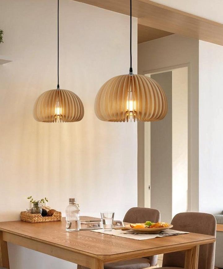 Wooden Pumpkin Pendant Lamp - Vakkerlight