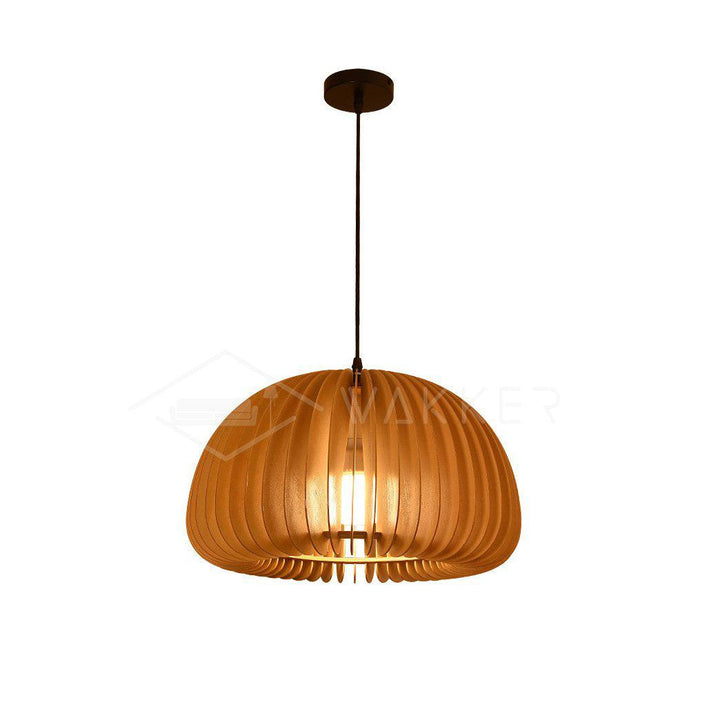 Wooden Pumpkin Pendant Lamp - Vakkerlight