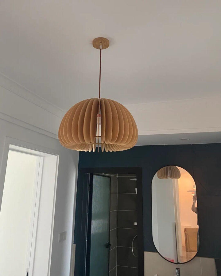 Wooden Pumpkin Pendant Lamp - Vakkerlight