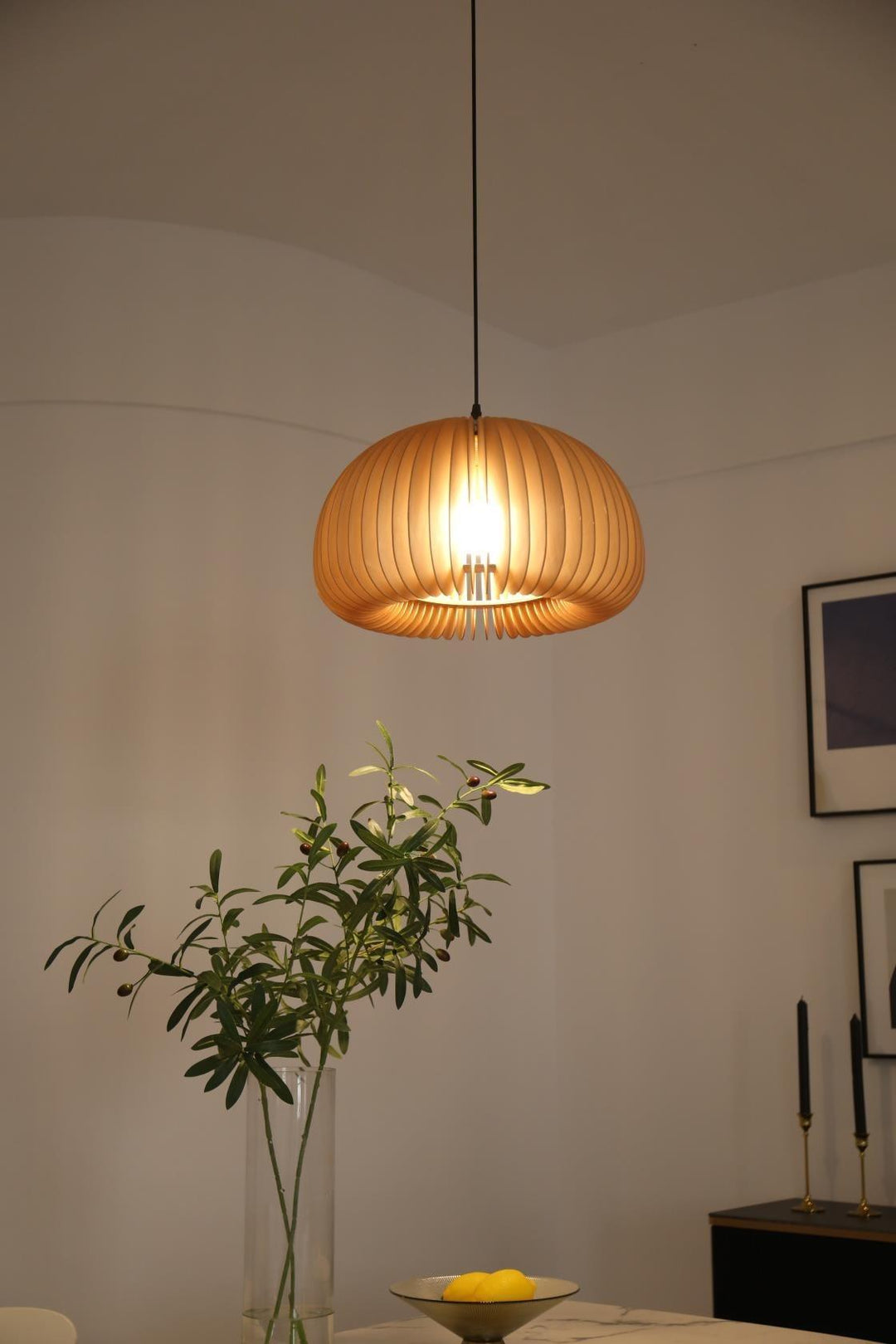 Wooden Pumpkin Pendant Lamp - Vakkerlight