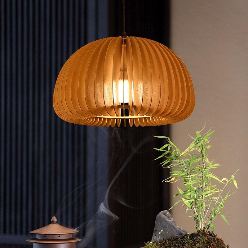 Wooden Pumpkin Pendant Lamp - Vakkerlight