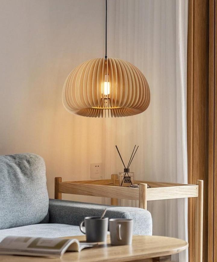 Wooden Pumpkin Pendant Lamp - Vakkerlight